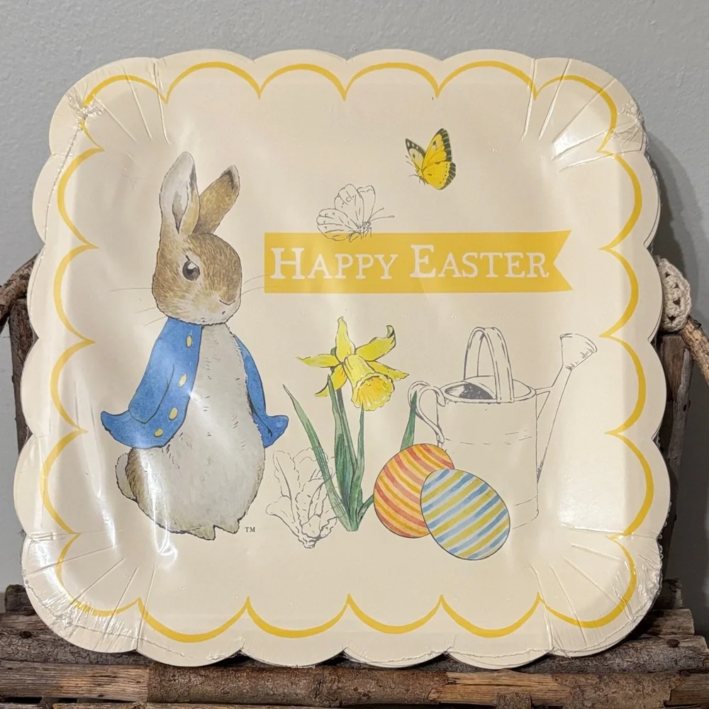 NIP! MERI MERI Beatrix Potter PETER RABBIT EASTER Disposable PAPER PLATES